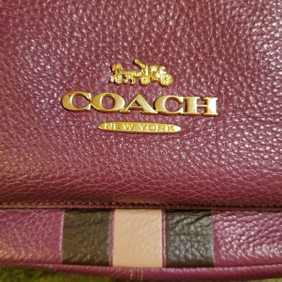 Coach Jes Berry Multi Pebbled Leather Small Backpack Varsity Stripe F89167 - Picture 7 of 16